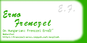 erno frenczel business card